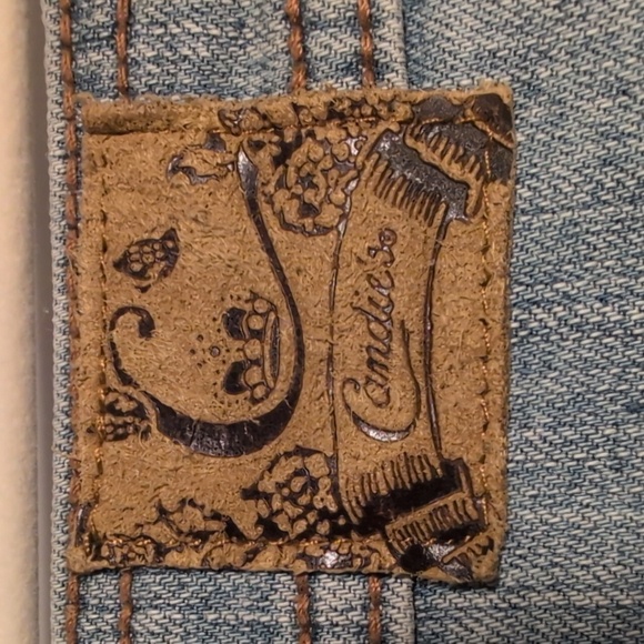 CANDIES Vintage Denim Skirt w/ Studs And Tiered Eyelet & Lace Fabric Junior's 7 - Picture 5 of 9